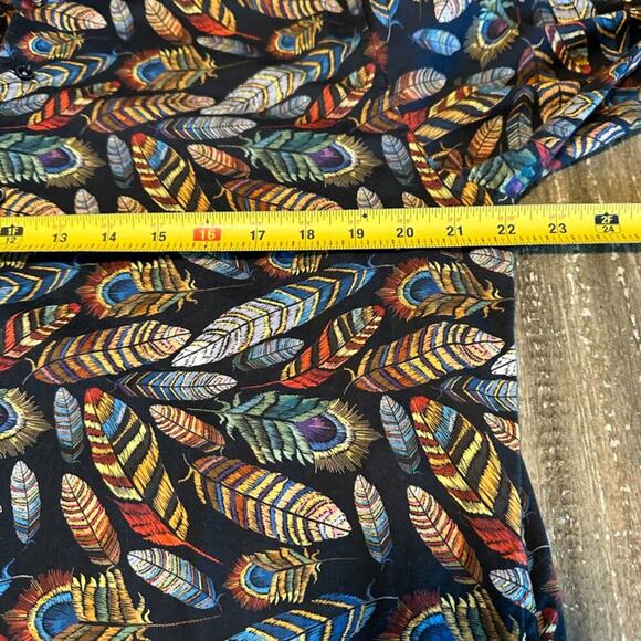Men's Axxess All Over Feathers Print Long Sleeve Dress Shirt, Large - Picture 6 of 7
